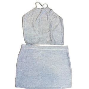 Wild Fable Sky Blue Mini Skirt & Matching Top Set – NWT, Trendy & Casual